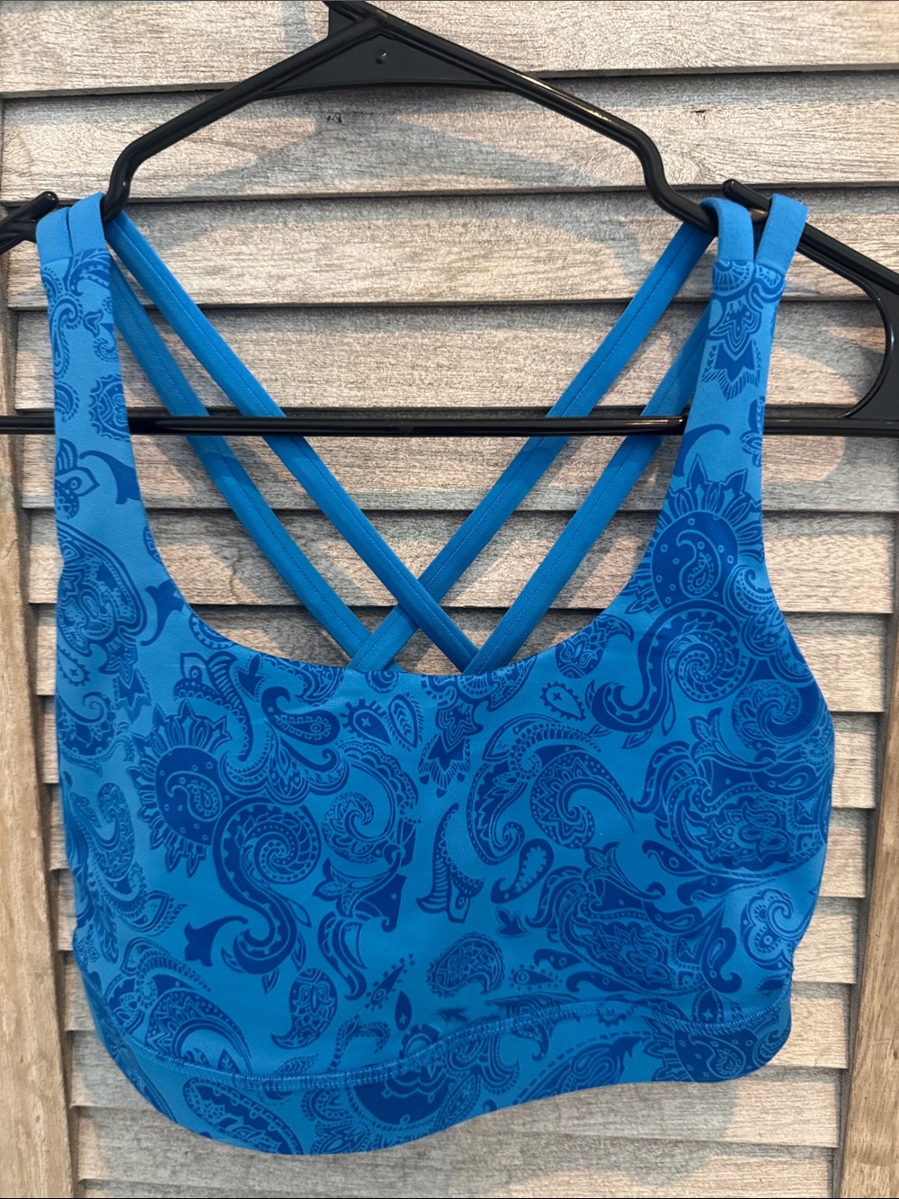 Lululemon Emery Blue Paisley Strappy Sports Bra - Women Intimates & Sleepwear